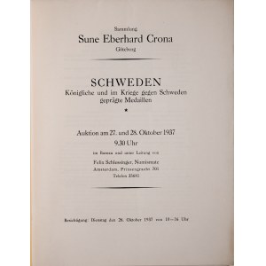 Schlessinger F., Sammlung Schweden, 27. Oktober 1937, Berlin 1937