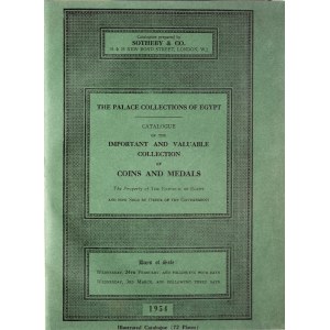 Sotheby, The palace collections of Egypt, Kolekcja króla Faruka, Londyn 1954.