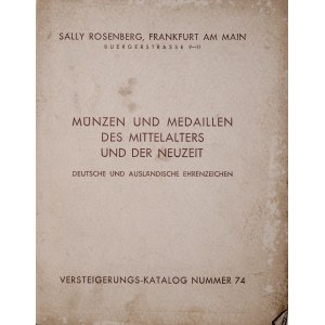Rosenberg S, Versteigerunskatalog nr 74, Muenzen und Medaillen, 5. December 1932, Frankfurt am M 1932.