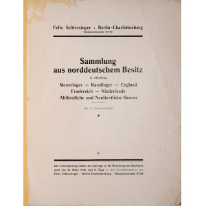 Schlessinger F., Sammlung aus norddeutschen Besitz II Abt, 31 Maerz 1931, Berlin 1931.