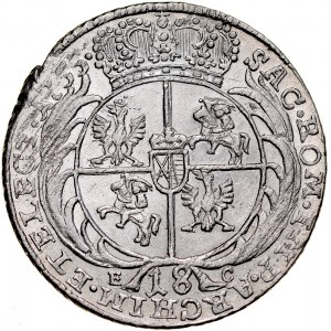 August III 1733-1763, 18 groszy 1755, Lipsk.