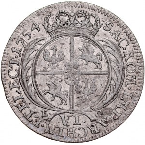 August III 1733-1763, Szóstak 1754, Lipsk.