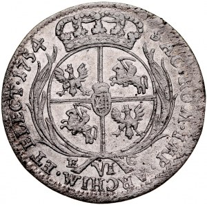 August III 1733-1763, Szóstak 1754, Lipsk.