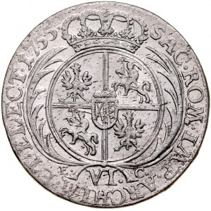 August III 1733-1763, Szóstak 1755, Lipsk.