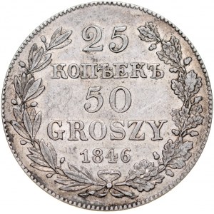 Zabór Rosyjski, 25 kopiejek 50 groszy 1846, Warszawa.