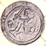 Władysław II Wygnaniec 1138-1146, Denar, Av.: Książę i jeniec, Rv.: Orzeł i zając.