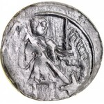 Bolesław III Krzywousty 1107-1138, Denar, Av.: Walka ze smokiem, Rv.: Krzyż, między ramionami gwiazdki.