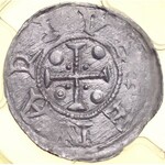 Bolesław III Krzywousty 1107-1138, Denar, Av.: Książę na tronie, napis: DVCIS BOLEZ, Rv.: Krzyż, napis: + ENARIVS.