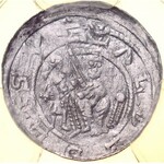 Władysław II Wygnaniec 1138-1146, Denar, Av.: Książę z poddanym, Rv.: Walka z lwem.