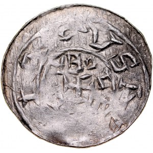 Bolesław III Krzywousty 1107-1138, Denar, Av.: Książę i Św. Wojciech, Rv.: Krzyż grecki, dwie legendy, ADALBERTVS / BOLESLAVS.