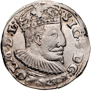 Zygmunt III 1587-1632, Trojak 1595, Lublin, Topór, RR.