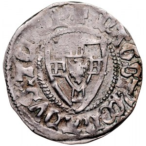 Konrad von Jungingen 1393-1407, Szeląg, Av.: Tarcza wielkiego mistrza, Rv.: Tarcza krzyżacka.