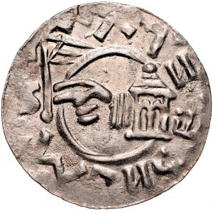 Wratysław II 1061-1086, Denar, A.: Popiersie króla w koronie, Rv.: Ręka z proporcem.