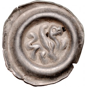 Przemysł II 1253-1278, Brakteat, Av.: Kroczący Gryf.
