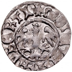 Jan Olbracht 1492-1501, Półgrosz, Kraków, Av.: Korona, Rv.: Orzeł jagielloński.