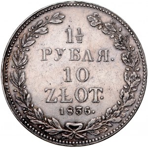 Zabór Rosyjski, Mikołaj I 1826-1855, 1 1/2 rubla, 10 złotych 1836 NG, St. Petersburg.