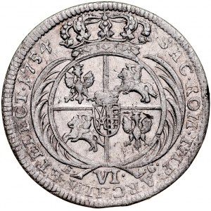 August III 1733-1763, Szóstak 1754, Lipsk.