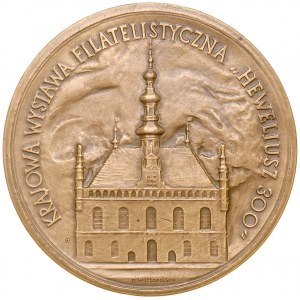 Medal by Gertuda Wilczopolska issued on the occasion of the National Philatelic Exhibition HEWELIUSZ 300.