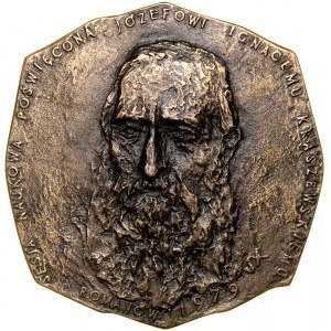 Medaille von Jozef Stasinski, 1979, anlässlich einer wissenschaftlichen Tagung in Romanow über Jozef Ignacy Kraszewski.