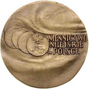 Cast medal by Halina Kozlowska-Bodek issued in 1987 on the occasion of the IX Numismatic Session in Nowa Sol.