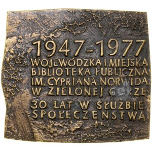 Medaille von Józef Stasiński zum 30-jährigen Bestehen der Woiwodschafts- und Stadtbibliothek in Zielona Góra, Opus 854.