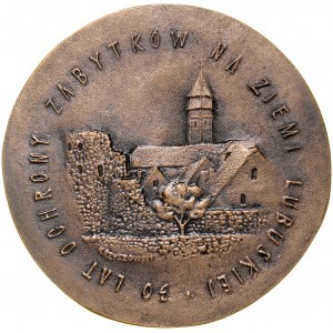 Medal autorstwa Leszka Krzyszowskiego wydany z okazji 30 lacia Ochrony Zabytków Na Ziemi Lubuskiej.