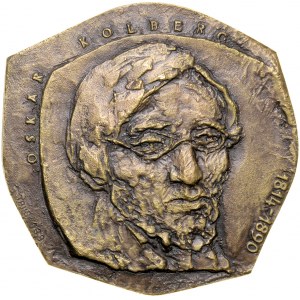 Medaille von Józef Stasinski, 1988, gewidmet Oskar Kolberg, herausgegeben anlässlich des 8. Internationalen Festivals der Gesangs- und Tanzensembles, Zielona Góra. Opus 939.