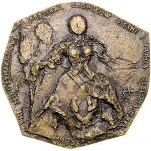 Medaille von Józef Stasinski, 1988, gewidmet Oskar Kolberg, herausgegeben anlässlich des 8. Internationalen Festivals der Gesangs- und Tanzensembles, Zielona Góra. Opus 939.