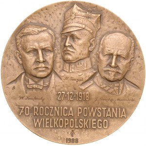 Medal z 1988 wybity z okazji 70 rocznicy Powstania Wielkopolskiego.