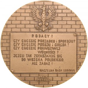 A 1988 medal minted to commemorate the 70th anniversary of the Greater Poland Uprising.