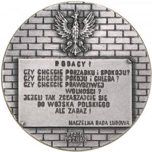 A 1988 medal minted to commemorate the 70th anniversary of the Greater Poland Uprising.