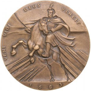 Medal autorstwa Ewy Olszewskiej Borys z 1983 roku wybity na pamiątkę 300-lacia Odsieczy Wiedeńskiej.