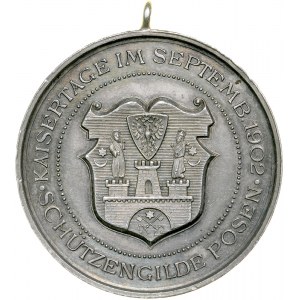 Medallion minted by the Boznański Shooting Fraternity in 1902, on the occasion of the Imperial Days in Poznań.