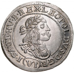 Węgry, Leopold I 1657-1705, VI krajcarów 1673, Kremnica.