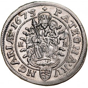 Węgry, Leopold I 1657-1705, VI krajcarów 1673, Kremnica.