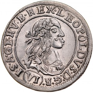 Węgry, Leopold I 1657-1705, VI krajcarów 1670, Kremnica.
