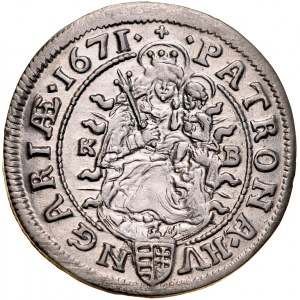 Węgry, Leopold I 1657-1705, VI krajcarów 1671, Kremnica.