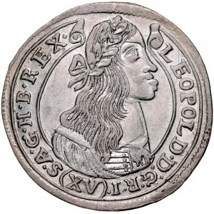 Węgry, Leopold I 1657-1705, XV krajcarów 1676, Kremnica.