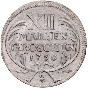 Prusy, Fryderyk II 1740-1786, XII groszy maryjnych 1758, Drezno.