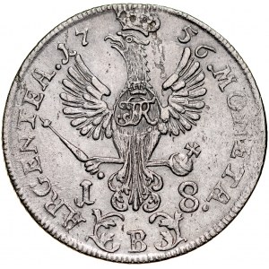 Prusy, Fryderyk II 1740-1786, 18 krajcarów 1756 B, Breslau.