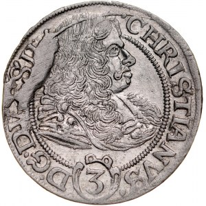 Śląsk, Księstwo Legnicko-Brzesko-Wołowskie, Chrystian 1639-1672, 3 krajcary 1670, Brzeg.