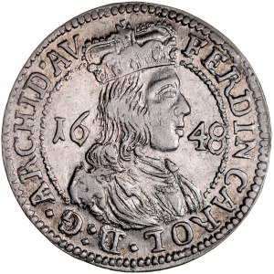 Austria, Ferdynand Karol 1632-1662, 3 krajcary 1648, Hall in Tirol.