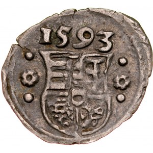 Węgry, Rudolf II 1576-1608, Obol 1593, Kremnica.