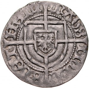 Jan von Tiefen 1489-1497, Grosz, Av.: Tarcza wielkiego mistrza, Rv.: Tarcza krzyżacka.