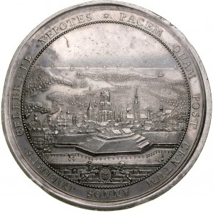 Medaille von Lutter und Dubut aus dem Jahr 1760, geprägt anlässlich des 100. Jahrestages des Friedens von Oliva.