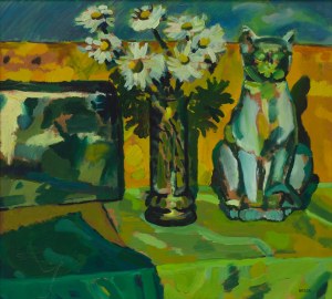Weronika Włodarczyk (ur. 1978), Martwa natura z kotem, 1998