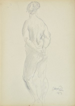Kasper Pochwalski (1899-1971), Akt stojącej kobiety w ujęciu od tyłu, 1953