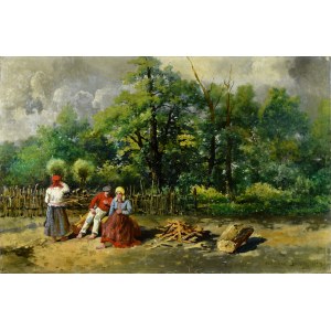 Władysław Rutkowski - Bończa (1842-1905), Scena wiejska, 1899