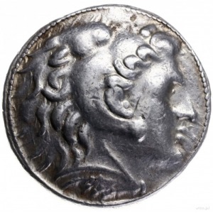 tetradrachma ok. 275-270 pne, Pella ?; Aw: Głowa Herakl...