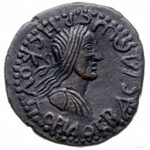 denar, ok. 211-224; Aw: Popiersie króla w prawo, ΒΑCΙΛΕ...